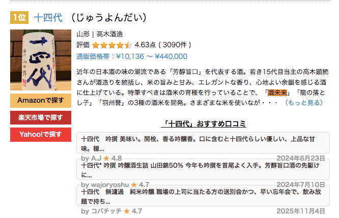 酒未來的培育者：十四代